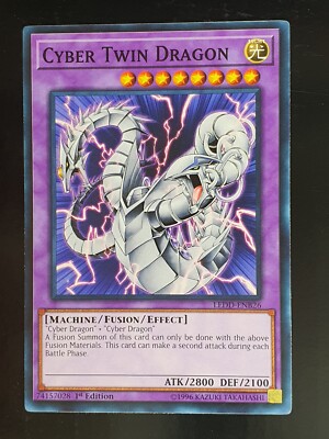 Cyber Twin Dragon LEDD-ENB26 Common 1st Edition Yugioh Card 2-image