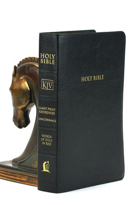 KJV Holy Bible Black Bonded Leather Giant Print Cross References Deluxe Black-image