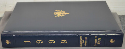 1999 Britannica Book of the Year for events of 1998 - Leather bound- Excellent-image