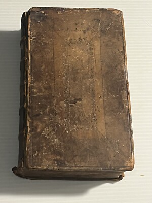 1719 antique Leather book Spanish English Dialogue Félix de Alvarado bilingual-image
