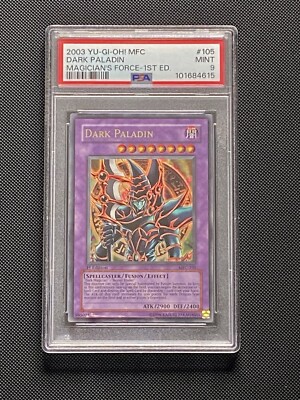 Yugioh PSA 9 MINT Dark Paladin MFC-105 Ultra Rare Card 1st Edition 2003-image