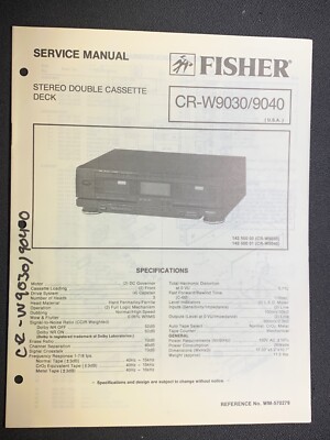 Fisher CR-W9030/9040 Service Manual Stereo Double  Cassette Deck Original-image