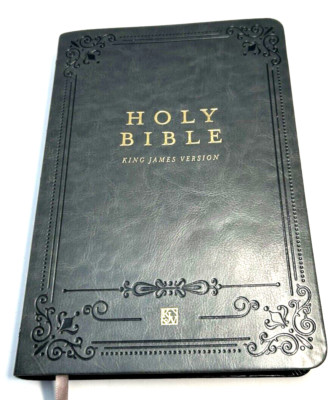 New Holy Bible King James Version Premium Imitation Green Leather Book Ribbon-image
