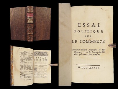 1736 ECONOMICS Political Essay on Commerce Melon Luxury Montesquieu WAR Slavery-image