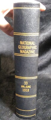 WWI AVIATION 1918 NATIONAL GEOGRAPHIC MAGAZINE Leather Bound Vol 33 AIR FORCE-image