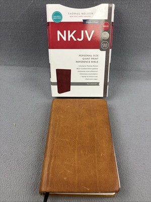 NKJV Bible: New King James Version Red Leather Soft, GIANT PRINT Rough Leather-image