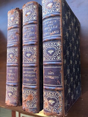 BEAUX AND BELLES OF ENGLAND 1900 3 VOLS LORD NELSON, SHERIDANS LTD ED LEATHER VF-image