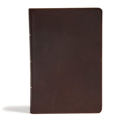 CSB Super Giant Print Reference Bible, Brown Genuine Leather-image