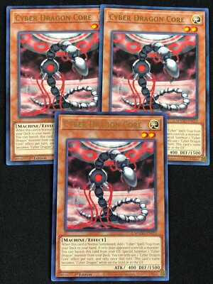 YUGIOH CYBER DRAGON CORE MAGO-EN123 1ST RARE X3 (NM)-image