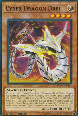 YUGIOH CARD CYBER DRAGON DREI LEDD-ENB03 1ST EDITION-image