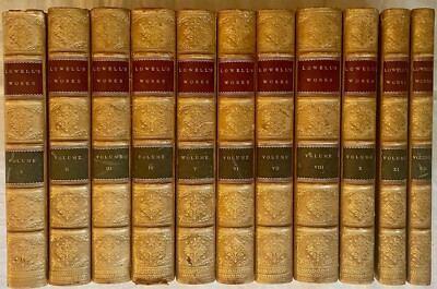 Writings of James Russel Lowell. V 1-8, 10-12. 1890. Hardback. Gilt. Ltd. Ed.-image