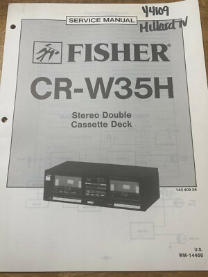 FISHER CR-W35H STEREO DOUBLE CASSETTE DECK ORIGINAL SERVICE REPAIR MANUAL -image