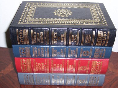 Easton Press Signed THE YEARS OF LYNDON JOHNSON by Robert A Caro in 4 vols-image