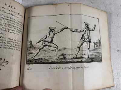 1766 Antique Leather Book on Sword Play in Theater Many Illustrations Fencing-image