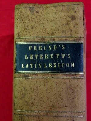 1855 FREUND'S LEVERETT'S LATIN LEXICON / LEXICON OF THE LATIN LANGUAGE / LEATHER-image