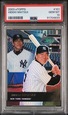 2003 eTopps HIDEKI MATSUI PSA 10 GEM MINT - LOW POP 15 - NY Yankees Godzilla-image