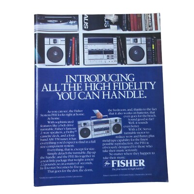 1982 Fisher Stereo System Boom Box  - Vintage Print Ad-image