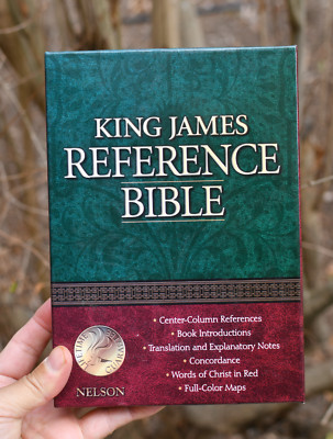 King James Version Reference Edition Bible  1989 Nelson  Burgundy Leather-image