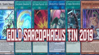 Yugioh Gold Sarcophagus Tin Mega Pack 2019 Super Rare 1st MP19 MINT-image