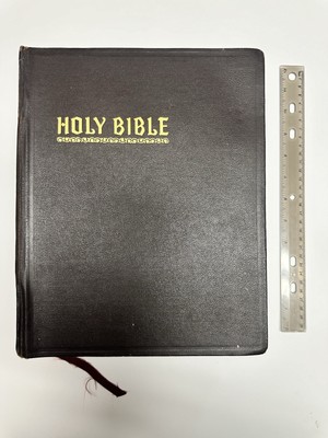 1957 New Standard Reference Bible - Blue Ribbon -Hertel, Bonded Leather Edition-image