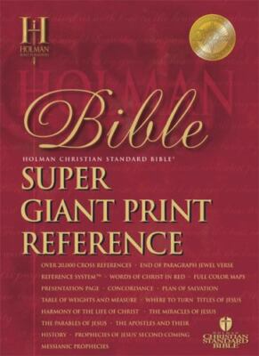 HCSB Super Giant Print Reference Bible, Burgundy Imitation Leather-image
