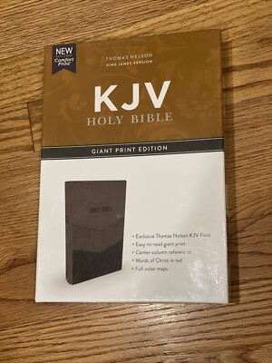 KJV Holy Bible Thomas Nelson Version Book King James Brown Leathersoft-image
