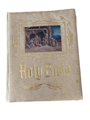 Vintage Holy Bible Hertel Blue Ribbon Reference 1969-70 Edition Illustrated-image