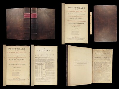 1784 MASSIVE Dictionary of the English Language by Samuel Johnson | Fine Leather-image