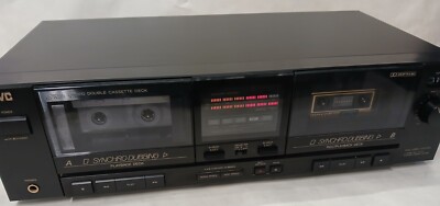JVC STEREO Dual Cassette Deck Synchro Dubbing TD-W201   Tested Nice!-image