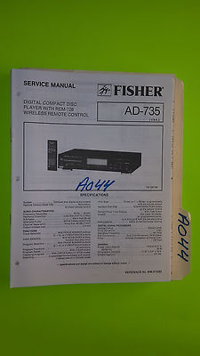 Fisher ad-735 service manual original repair book stereo cd player-image