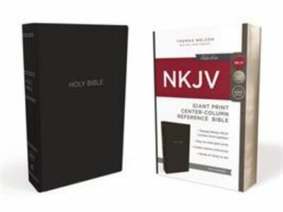 NKJV Holy Bible, Giant Print Center-Column Reference Bible, Black Leather-image