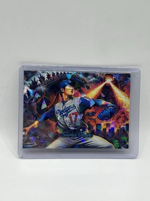 Shohei Ohtani & Godzilla Cracked Ice 2 Of 8 Non Licensed Novelty Card -image