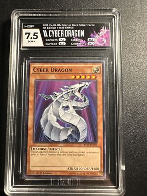 YuGiOh Cyber Dragon YS15-ENF05 1st Edition Starter Deck Saber Force HGA 7.5 NM+-image