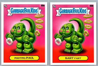 Godzilla Lizard Garbage Pail Kids GPK Spoof 2 Card Set Bart Paul-image