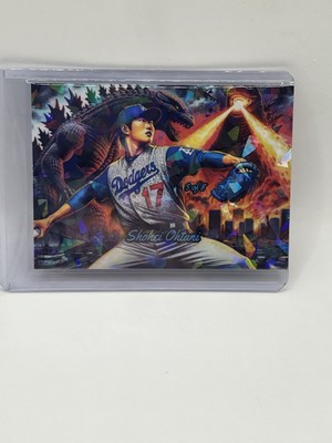 Shohei Ohtani & Godzilla Cracked Ice 3 Of 8 Novelty Card Non Licensed-image