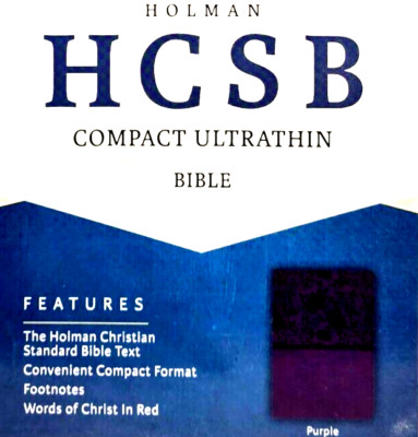 HCSB Compact Ultrathin Bible Purple LeatherTouch Holman Christian Standard Bible-image