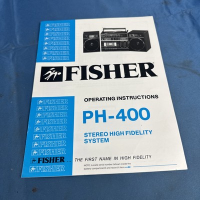 Vintage Operating Instructions Fisher PH-400 Stereo High Fidelity-image