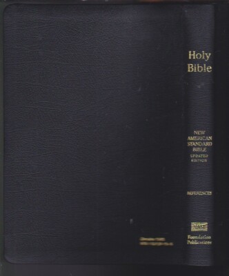 NASB Large Print Ultrathin Reference Bible Genuine Leather -The Lockman FoundaLN-image