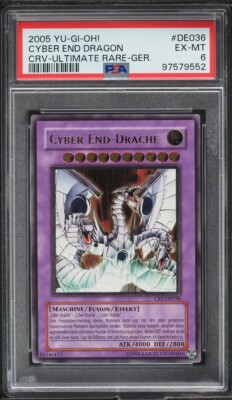 2005 Yu-Gi-Oh! Cyber End Dragon CRV-DE036 Ultimate Rare German PSA 6-image
