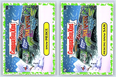 Snowpiercer Chris Evans Ed Harris Hurt Garbage Pail Kids Spoof GREEN 2-Card Set-image