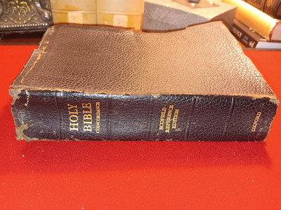 HOLY BIBLE Concordance Scofield Reference Edition Bible OXFORD 1945 Leather-image