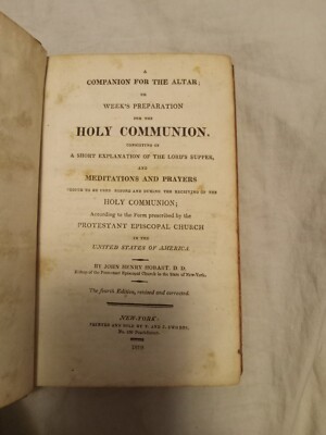 A companion for the altar by john henry hobart 1819 holy communion antique book-image