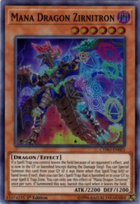 3 x Mana Dragon Zirnitron - CYHO-EN021 - Super Rare - 1st Edition Near Mint, Eng-image