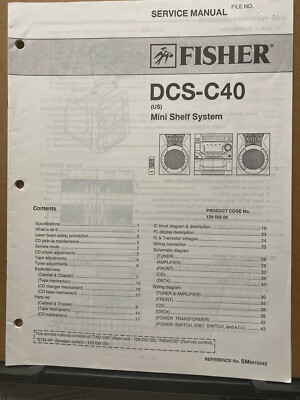Original Service Manual for the Fisher DCS-C40 Mini Shelf Stereo System-image