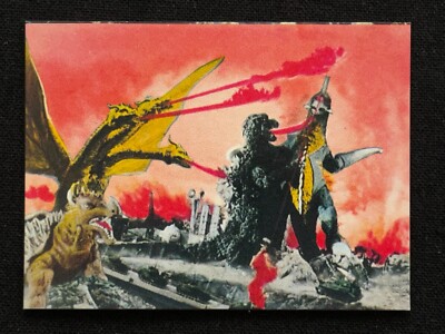 Godzilla Anguirus Gigan Mini Card Japanese TOHO TOEI Menko 2.6x1.9 Rare F/S A-image