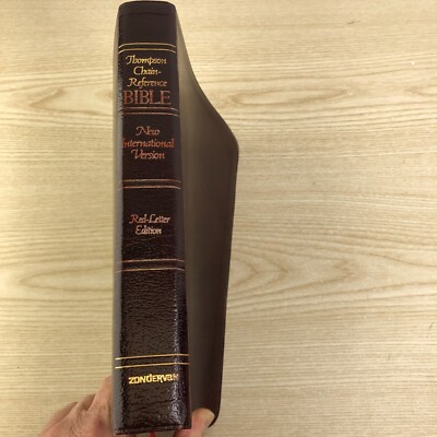 Thompson Chain Reference Bible Leather 1983 NIV Red Letter Kirkbride Zondervan-image