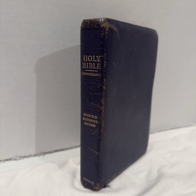 NEW-Old SCOFIELD REFERENCE EDITION HOLY BIBLE OXFORD 1945 MOROCCO LEATHER LINED-image