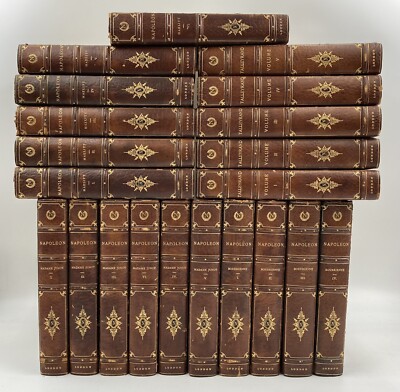 Napoleon Grolier Society London Connoisseur Astrale Edition 21 Volumes Leather-image