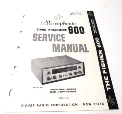 Fisher Stereophonic Model 600 Service Manual-image