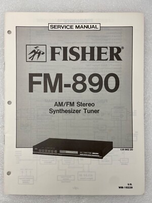 VTG Original Fisher FM-890 Am/Fm Stereo Synth Tuner Service Manual Repair-image